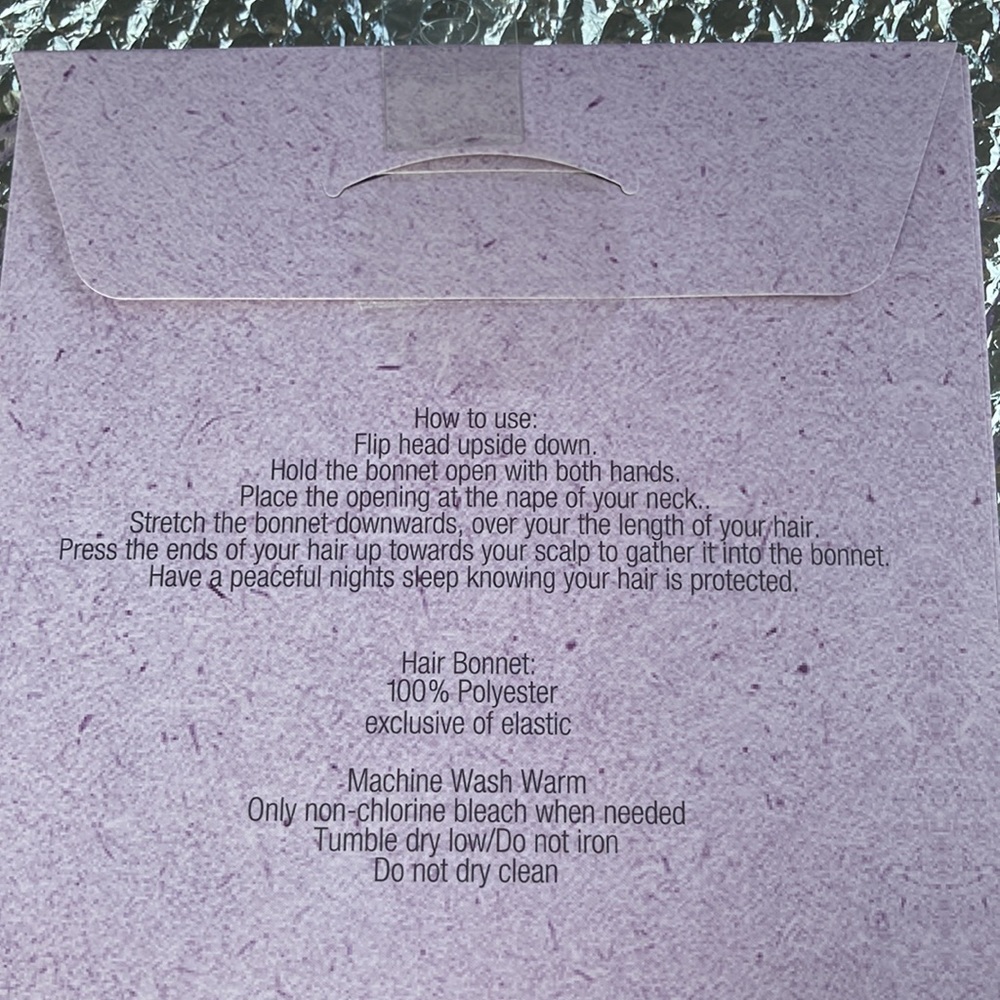 NWT silk hair wrap hair bonnet Barbie slumber party vibes purple hair wrap silk - Picture 2 of 2